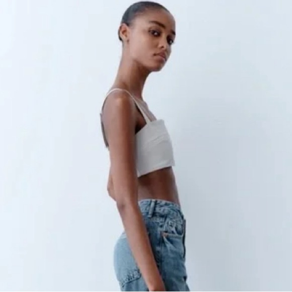 ZARA CROPPED TANK TOP NWT XL - Picture 4 of 8